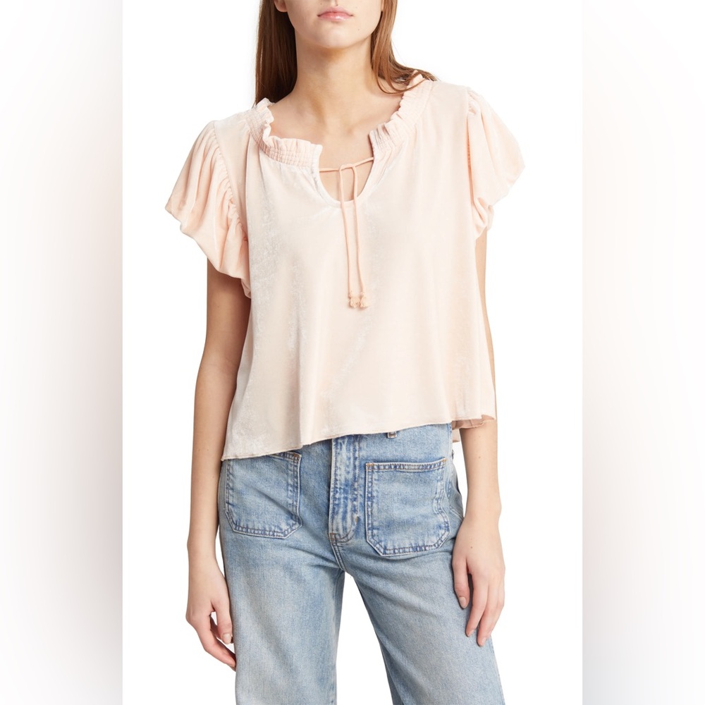 Free People Terese Velour Crop Top